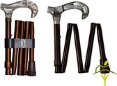 Finna wandelstok plooi- en verstelbaar houten of metacryl handvat : beige/goudkleurig, brons aluminium
