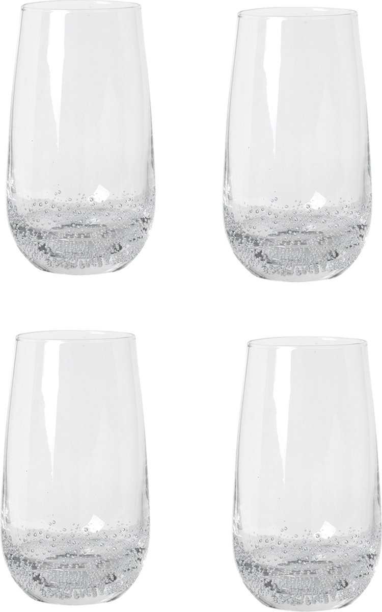 Broste Copenhagen Bubble serie set van 4 tumbler glazen L - mond geblazen 55 CL