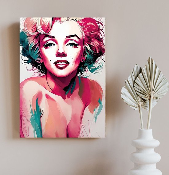 Marilyn Monroe - Classic poster - Luxe Metalen Wall Art 90 / 64 cm.