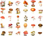 Stickerset Paddenstoelen - 60 stuks - Forest Mushroom - Stickers