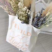 Lottea Draagtas ´Gevuld met Liefde´ - tote bag, draagtas katoen, tote bag katoen, tas katoen, relatiegeschenk