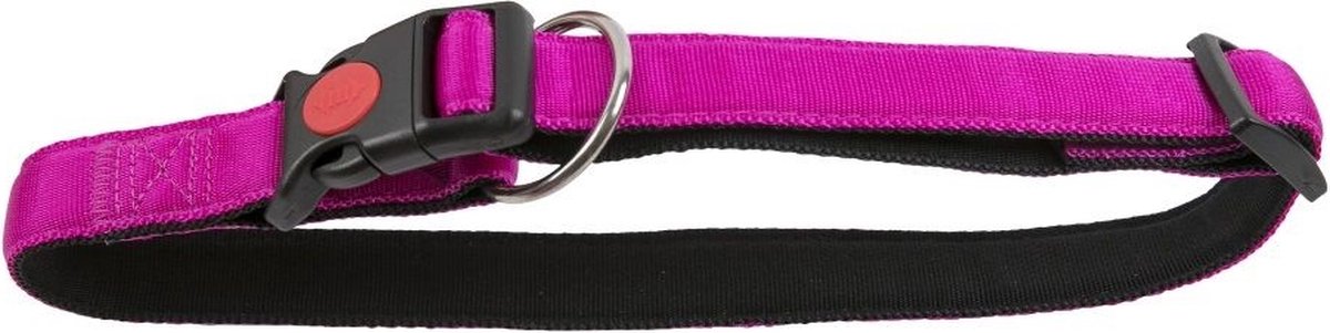 De-Tail Halsband Nylon met zachte voering en snelsluiting 15 mm x 25-35 cm Fuchsia