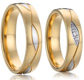 Jonline Prachtige Ringen voor hem en haar Goudkleur | Trouwringen|Vriendschapsringen|Relatieringen