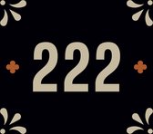 Huisnummerbord nummer 222 | Huisnummer 222 |Zwart huisnummerbordje Dibond | Luxe huisnummerbord