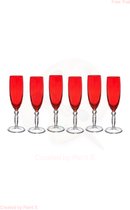 Pasabahce Joy – Rode Glazen/Champagneglazen – Set van 6 – 175 ml