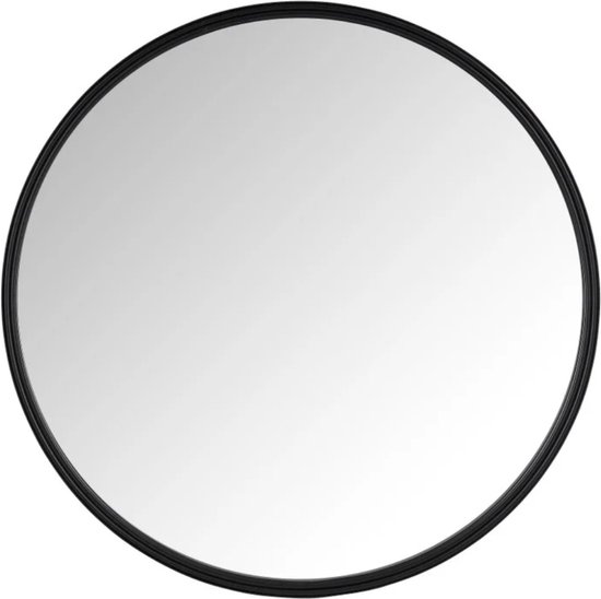 vtwonen Miroir Rond à Suspendre - Décoration de la Maison - Zwart Profond -  60cm | bol