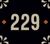 Huisnummerbord nummer 229 | Huisnummer 229 |Zwart huisnummerbordje Dibond | Luxe huisnummerbord