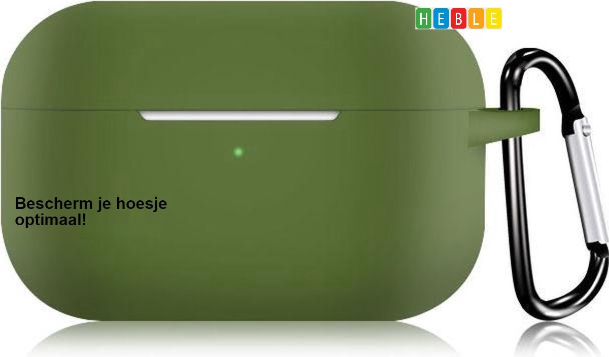 Hoesje geschikt voor Apple Airpods Pro - Softcase Bescherm - Donker Groen - Bescherm je Airpods! - van Heble®