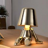Tafellamp Goud | Mr.When | Nordic stijl | Decoratie | Standbeeld Led Tafellamp | USB oplaadbaar | 3 Niveau Helderheid |Nachtlampje | Bureaulamp