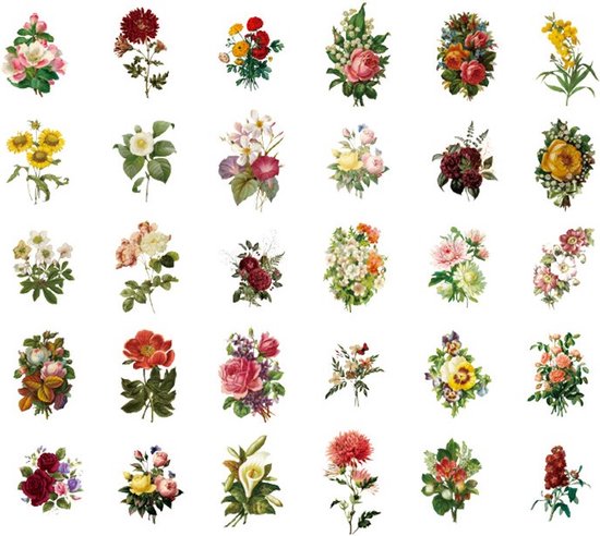 Stickerset Bloemen - 60 stuks - Send you a Flower - Hobbysticker ...
