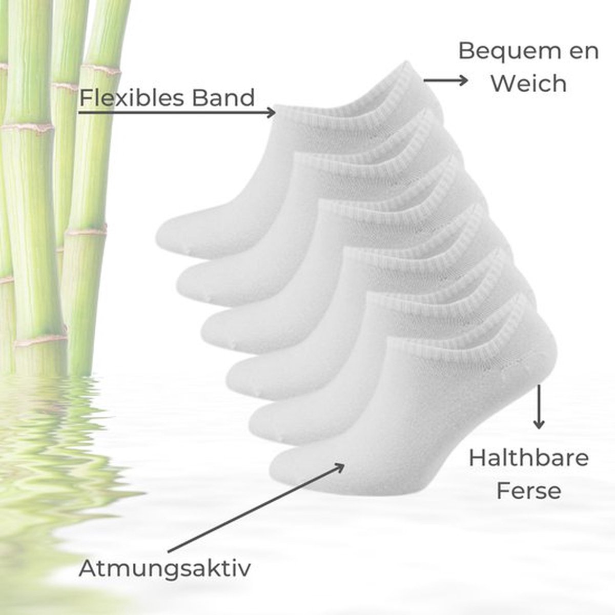 Bamboe Sokken - Babet Sokken - Enkel Sokken - Dames en Heren - Kort - Antibacterieel - 6 Paar - 39/42 - Wit - Merkloos