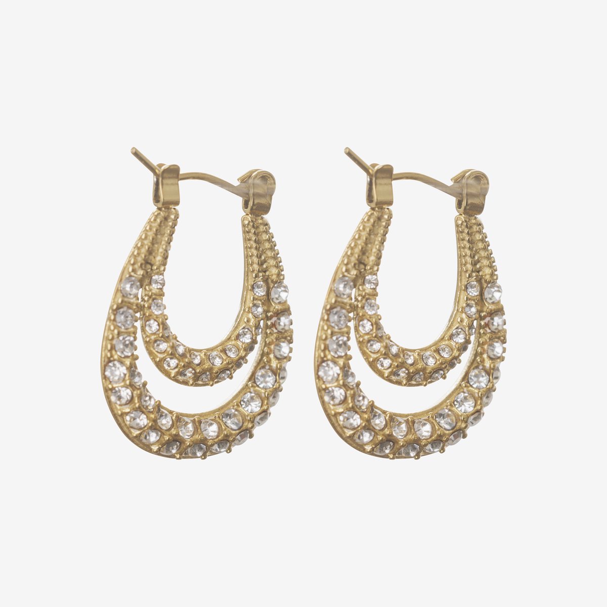 Essenza Little White Stones Earrings Gold
