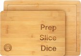 Houten snijplanken, houten keukenplank met sapgroef, bamboeplank, snijplank, vaatwasmachinebestendig, duurzaam ontworpen, 38,5 cm x 27,5 cm/34 cm x 23,5 cm, set van 2