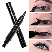Narimano® 2 In1 Eyeliner Stempel - Vloeibare Eyeliner Potlood Make-up Afdichting Pen Stempel Eyeliner Potlood - Waterproof Sneldrogende Eyeliner,Black
