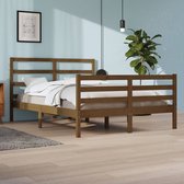 The Living Store Houten Bedframe - Massief grenenhout - 160 x 200 cm - Honingbruin