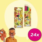 Tuf-Tuf Uitdeelcadeaus 24 STUKS 6-Delige Jungle Kleurpotloodjes - Speelgoed - Traktatie Uitdeelcadeautjes voor kinderen