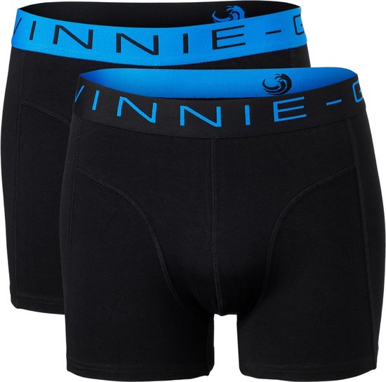 Vinnie-G Boxershorts 2-pack Black/Blue - Maat XXL - Heren Onderbroeken Zwart - Geen irritante Labels - Katoen heren ondergoed
