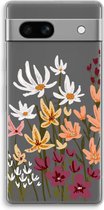Case Company® - Coque Google Pixel 7A - Fleurs sauvages peintes - Coque de téléphone souple - Protection sur tous les côtés et bord de l'écran