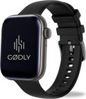 GØDLY® 45 Premium Smartwatch – Smartwatch Heren – Smartwatch Dames – Horloge – HD – Stappenteller – Kcal Teller – Slaapmeter – Hartslagmeter – Saturatiemeter – Geschikt voor iOS en Android – Zwart