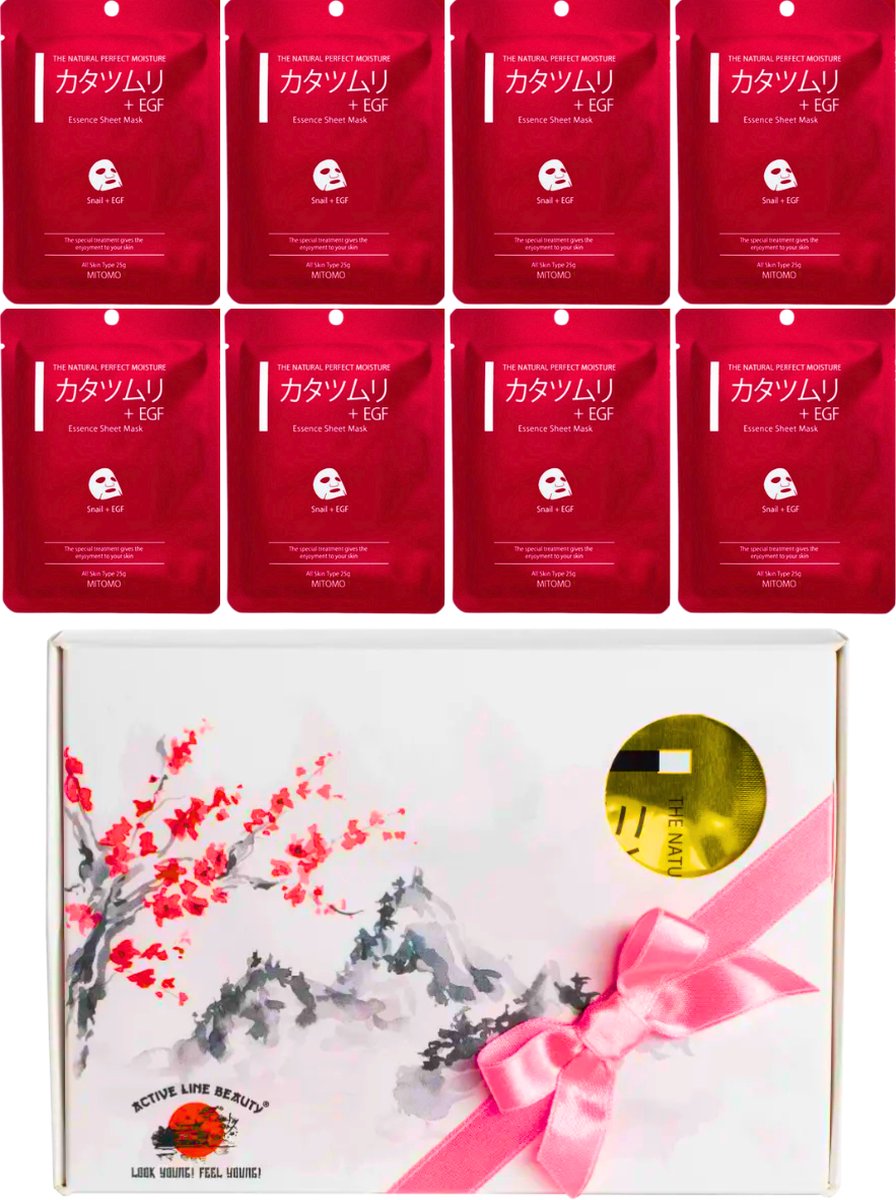 Goedkoopste Mitomo Snail & Egf Gezichtmaskers - Giftset Vrouw - 8 x 25g - Verjaardag Cadeau Vrouw - Geschenkset Vrouwen