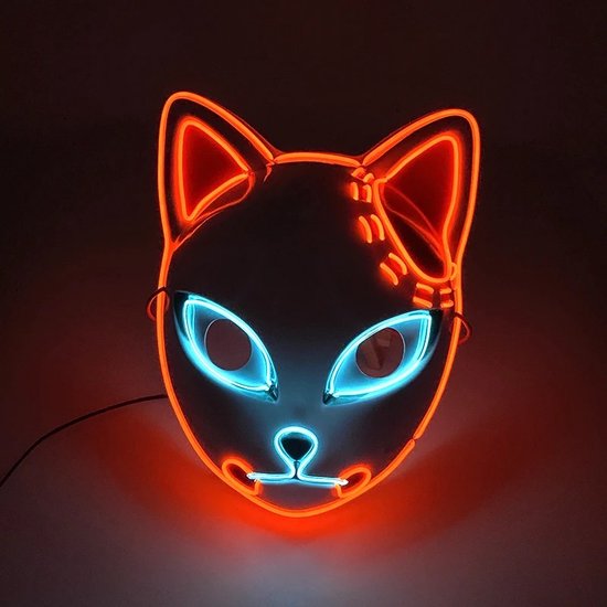 Masque Anime | Masque Anime Tanjiro | Masque LED | Tueur de Demon | Tueur de Demon : Kimetsu No Yaib | Masque de cosplay | Masque de cosplay Anime | Masque Glow | Cosplay | Fête costumée | Halloween