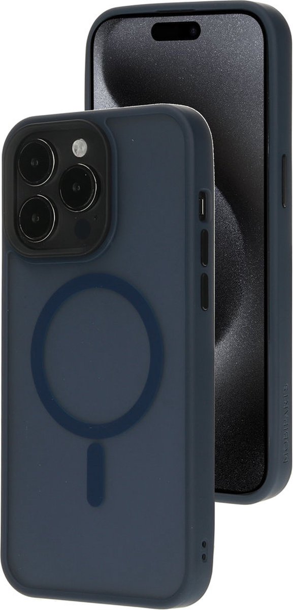Mobiparts hoesje geschikt voor Apple iPhone 15 Pro Max - Hardcover - MagSafe - Blauw