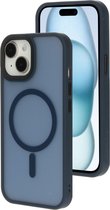 Mobiparts hoesje geschikt voor Apple iPhone 15 - Hardcover - MagSafe - Blauw