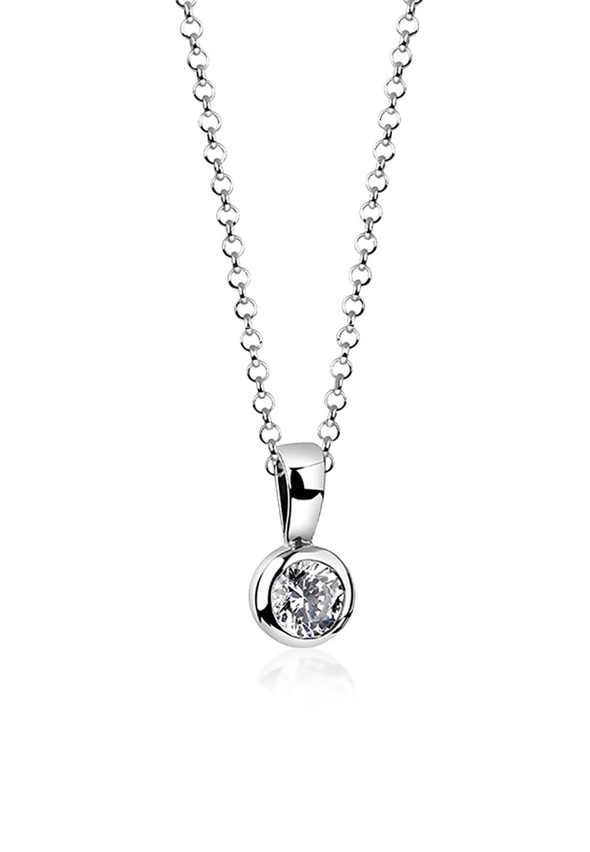Nenalina - Halsketting - Dames Solitaire Hanger Basis met Zirkonia in 925 sterling zilver - Dames