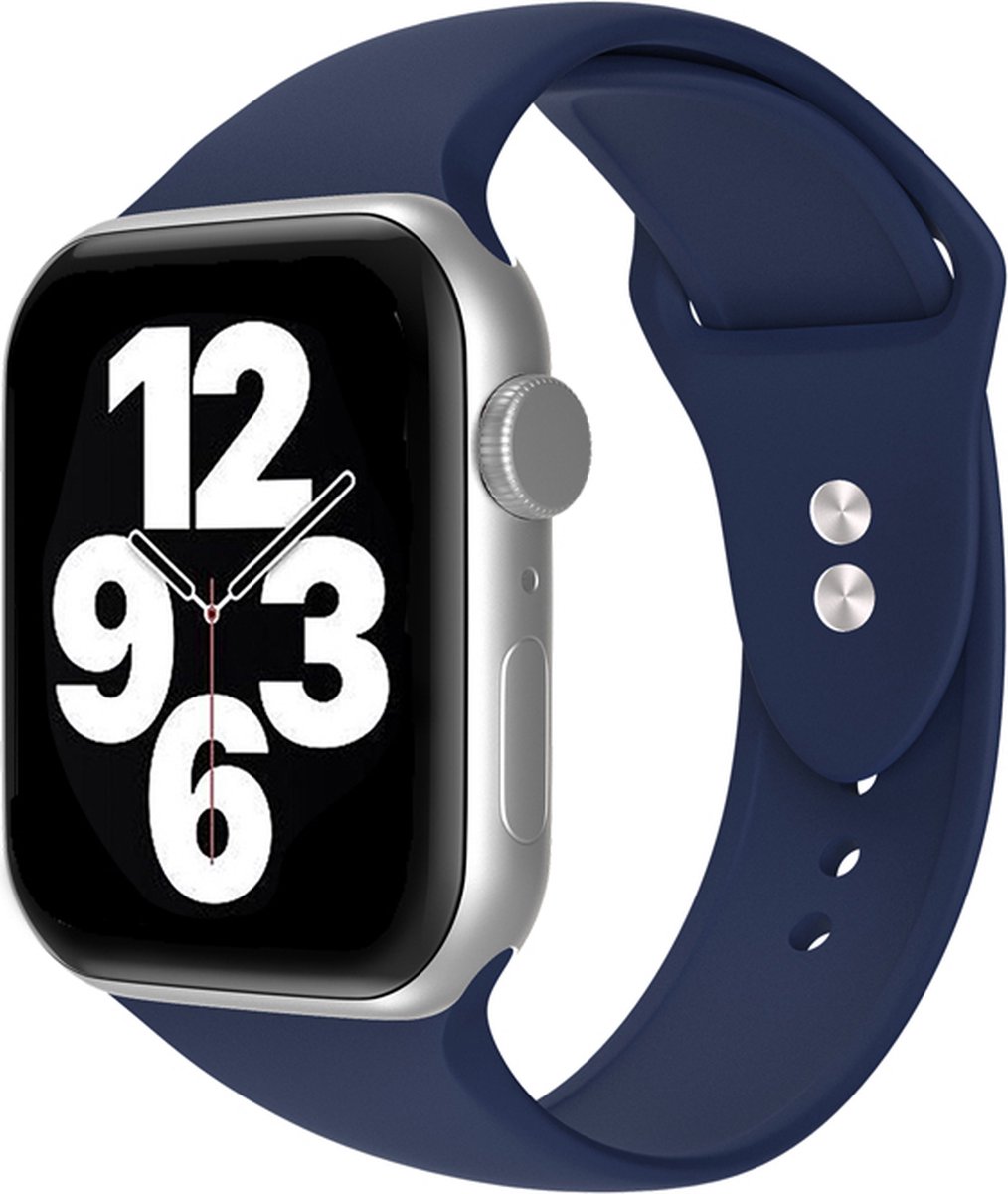 Gerrey® Siliconen bandje geschikt voor Apple Watch - Donker blauw Siliconen - 42/44/45/49 mm - Gerrey - Series 1 2 3 4 5 6 SE 7 8 - Geschikt voor Apple Watch