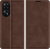 Oppo Reno8 T 4G Magnetic Wallet Case - Brown