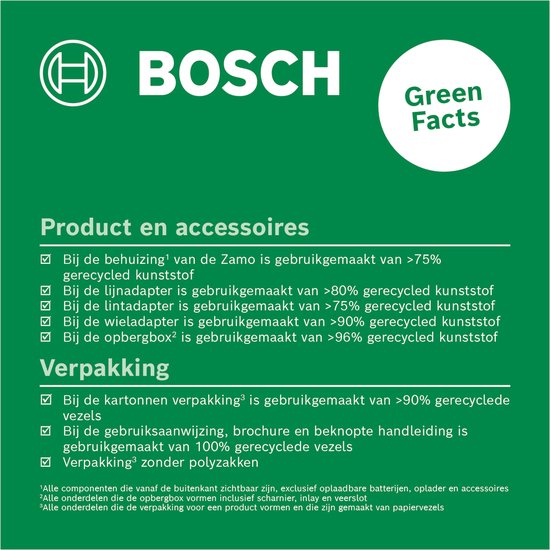 Bosch Zamo Set - Télémètre laser - Comprend ruban, roue et adaptateur de ligne - Piles