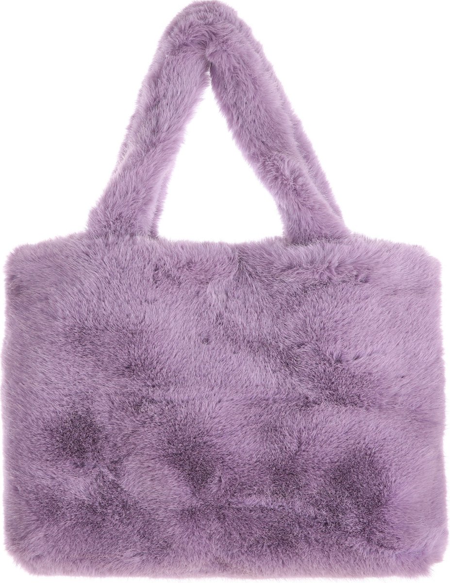 Fluffy shopper schoudertas paars bol