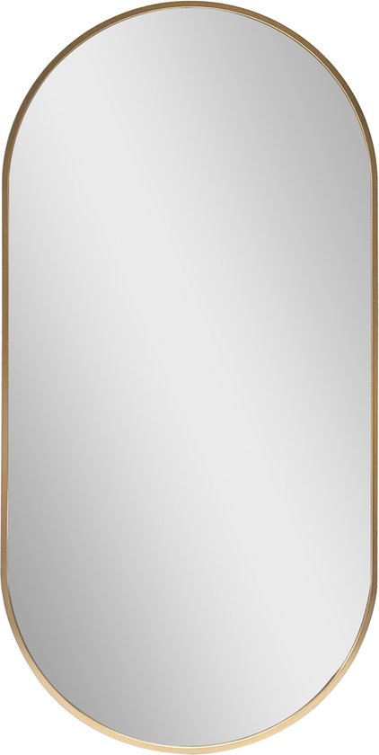 Lange Spiegel Amaya - Hangende spiegel - 40x80 cm - Goudkleurig - Aluminium en glas - Decoratieve spiegel