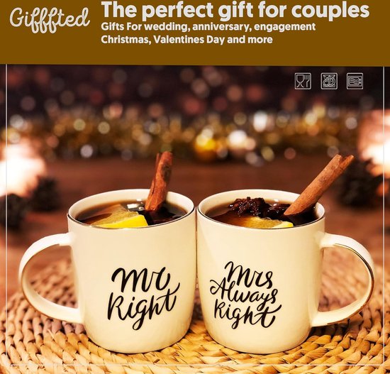 M. et Mme, cadeaux de tasses à Café drôles pour couple, anniversaire,  fiançailles et... | bol