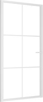 vidaXL - Binnendeur - 102,5x201,5 - cm - ESG-glas - en - aluminium - wit