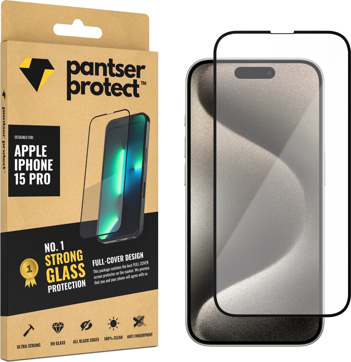 Pantser Protect™ Glass Screenprotector Geschikt voor iPhone 15 Pro - Case Friendly - Premium Pantserglas - Glazen Screen Protector