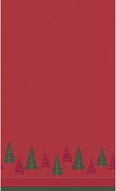 Duni - Kerst tafellaken/tafelkleed - 138x220 cm - papier - rood- rechthoekig