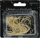 Décoration de Noël Crochets boule de Noël - 100x - or - 3,6 cm