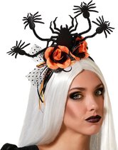 Halloween/horror verkleed diadeem/tiara - spinnen en bloemen - kunststof - dames/meisjes