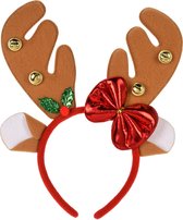 Christmas Decoration kerst diadeem/haarband -rendier gewei strik- lichtbruin