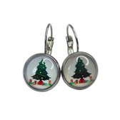 2 Love it Kerstboom Cadeau - Oorbellen - Kerst - Stainless steel - Lengte 2,5 cm - Doorsnee 12 mm - Multicolor