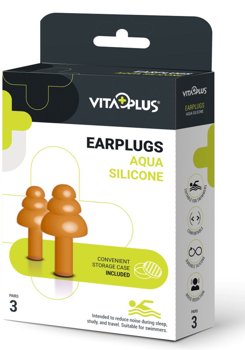 Goedkoopste Vitaplus Earplugs Aqua Silicone 3PR