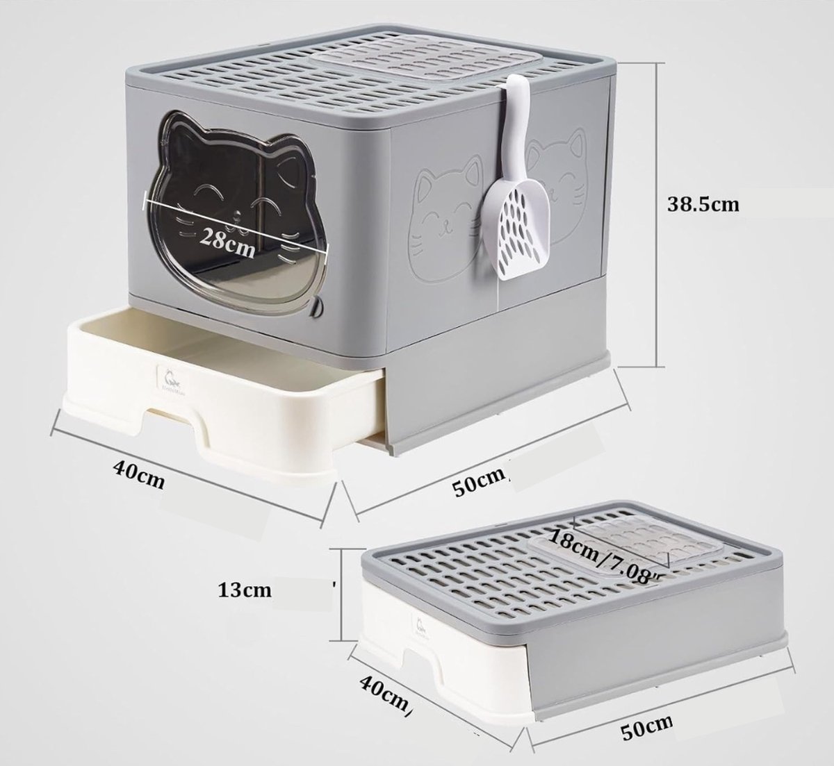 Amex Bac à litière pour chat avec tiroir – Bac à litière pour chat –  Design