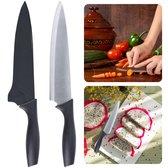 Couteau à désosser Cheqo® - 20cm - Acier Inoxydable - 1.2mm - Support PP - Avec Aiguiseur - Couteau - Cuisson - Cuisine - Barbecue - BBQ - Viande - Poisson - Gourmet.