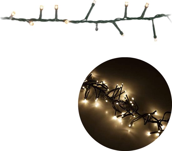 Foto: Cheqo kerstboomverlichting micro clusterverlichting kerstlampjes led verlichting kerstverlichting voor binnen en buiten met haspel 500 led 10 meter met timer extra warm wit