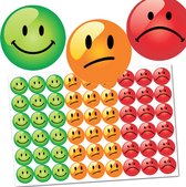 Smiley Beloningsstickers - 10 Stickervellen - 540 Stickers - Topkwaliteit - Groen, Oranje, Rood - Smiley Stoplicht Stickers - Stickers om mee te belonen - Stickers Kind - Beloningsstickers - Beloningstickers Kinderen - Kleurcodering