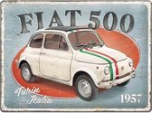 Metalen Bord 30 x 40 cm Fiat 500 - Turin Italia
