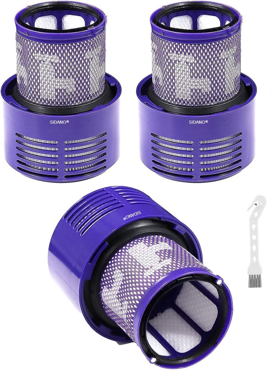 SIDANO® HEPA filter - geschikt voor Dyson V10, SV12 stofzuigers - (3 filters + borstel)