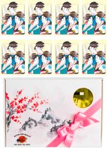 Mitomo Gold & Cherry Blossoms Gezichtmaskers - Giftset Vrouw - 8 x 25g - Verjaardag Cadeau Vrouw - Geschenkset Vrouwen