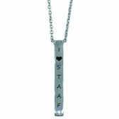 "I Love Staaf" Lange Stalen Ketting met Staafje - Miresa